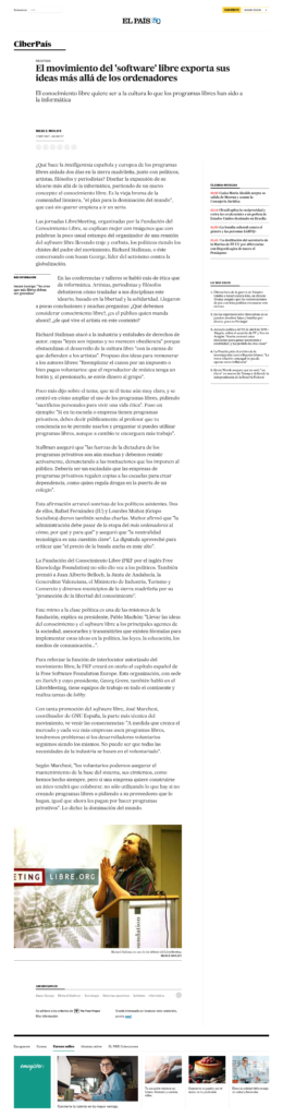 El movimiento del software libre exporta sus ideas mas alla de los ordenadores CiberPais EL PAIS