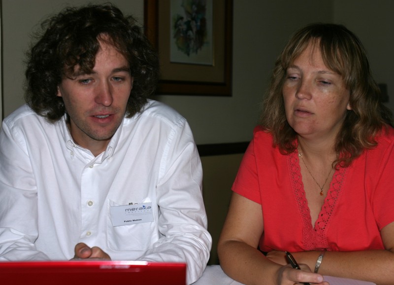 Florence Devouard y Pablo Machón